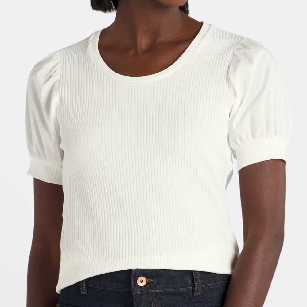 NWT Design History Ivory Puff Sleeve Tee from Stitchfix